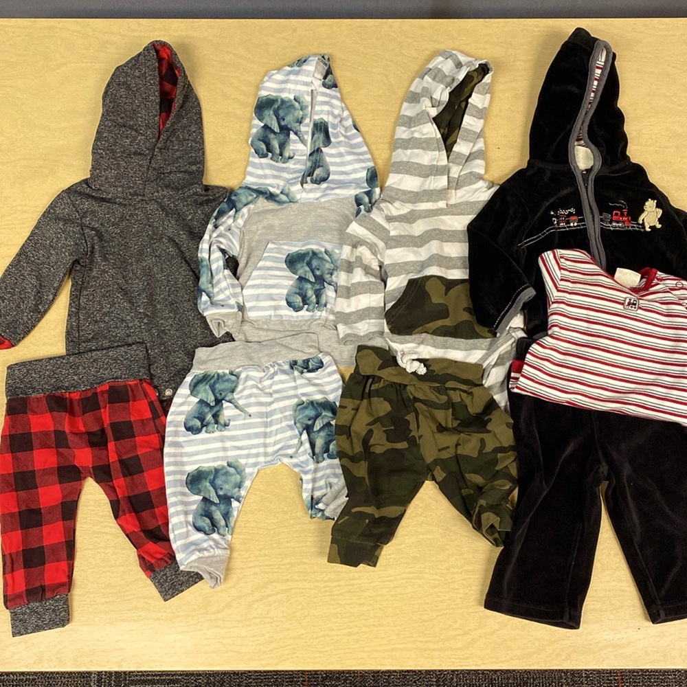 9 piece baby boy bundle; 9 months; fall, winter, spring